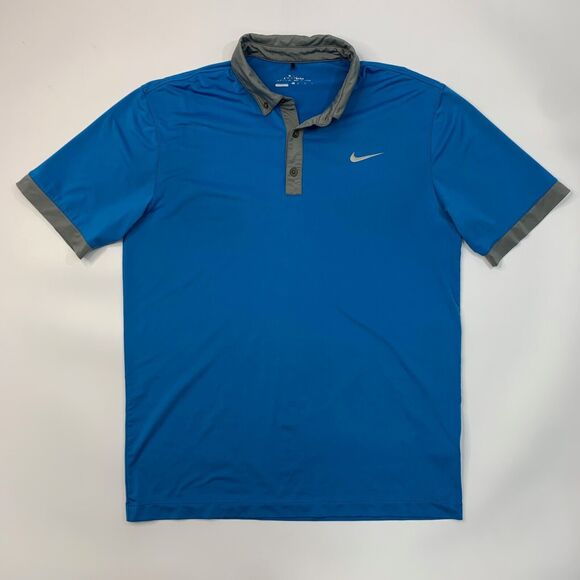 Nike Polo Shirt Mens Medium Astral Blue Golf Tour Performance Ultra 2.0 Dri Fit - Picture 2 of 12